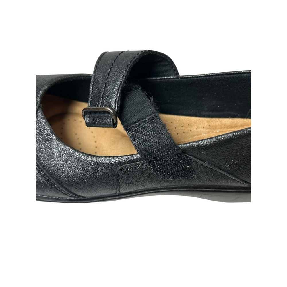 Clarks Cora Gema Mary Jane Black Leather Flats Size 11 Dark Academia Comfort - Picture 10 of 12